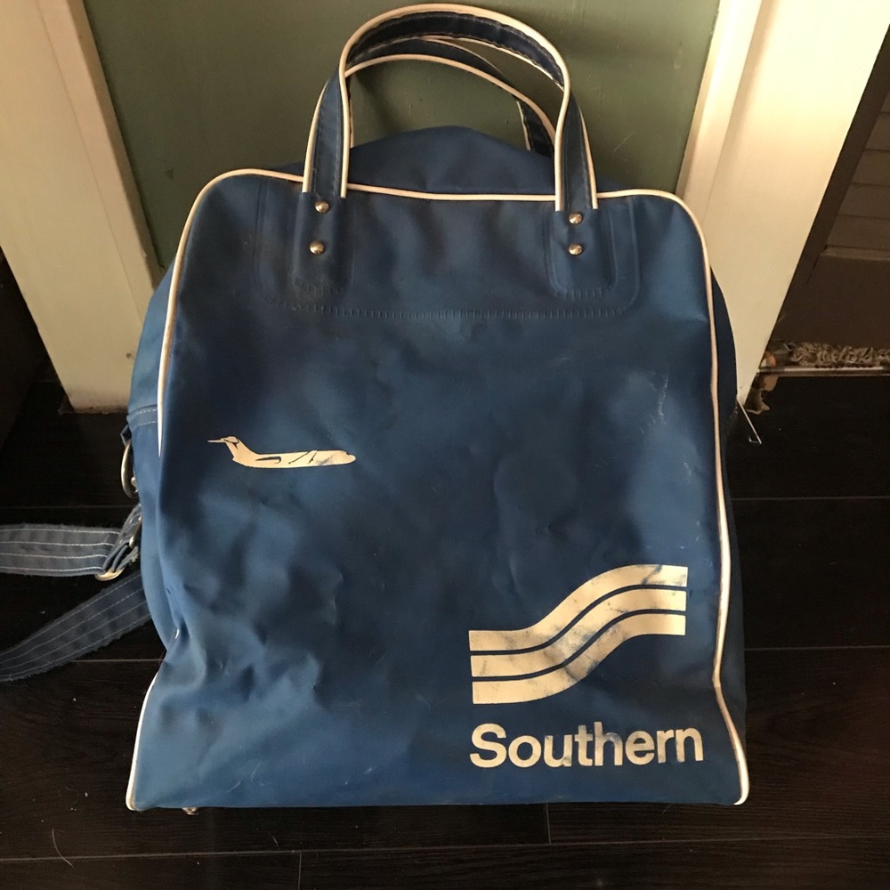 Vintage Blue Southern Carry On Bag